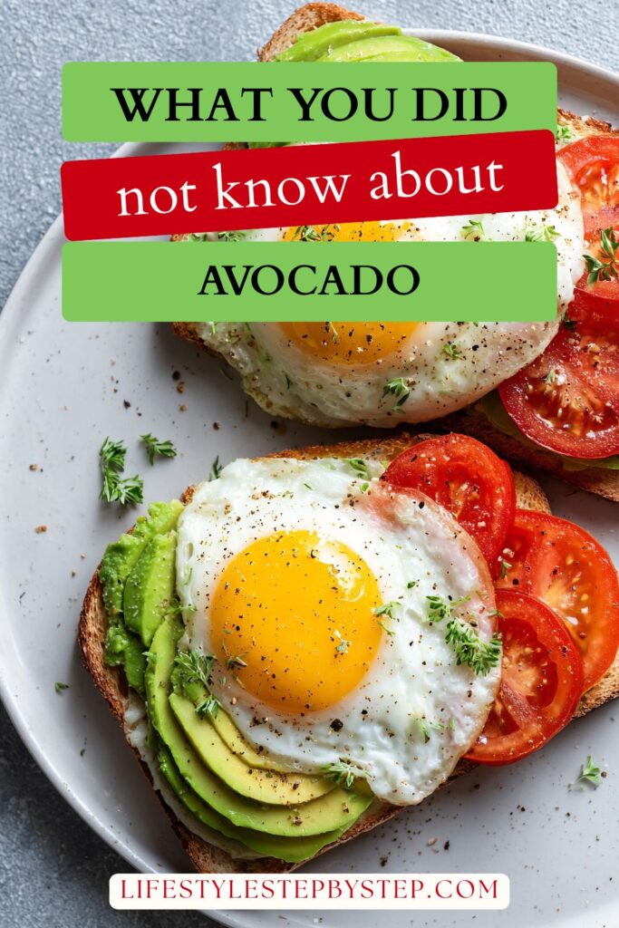 Avocado toast topped with a fried egg, tomatoes, and fresh herbs, representing surprising facts about avocado benefits