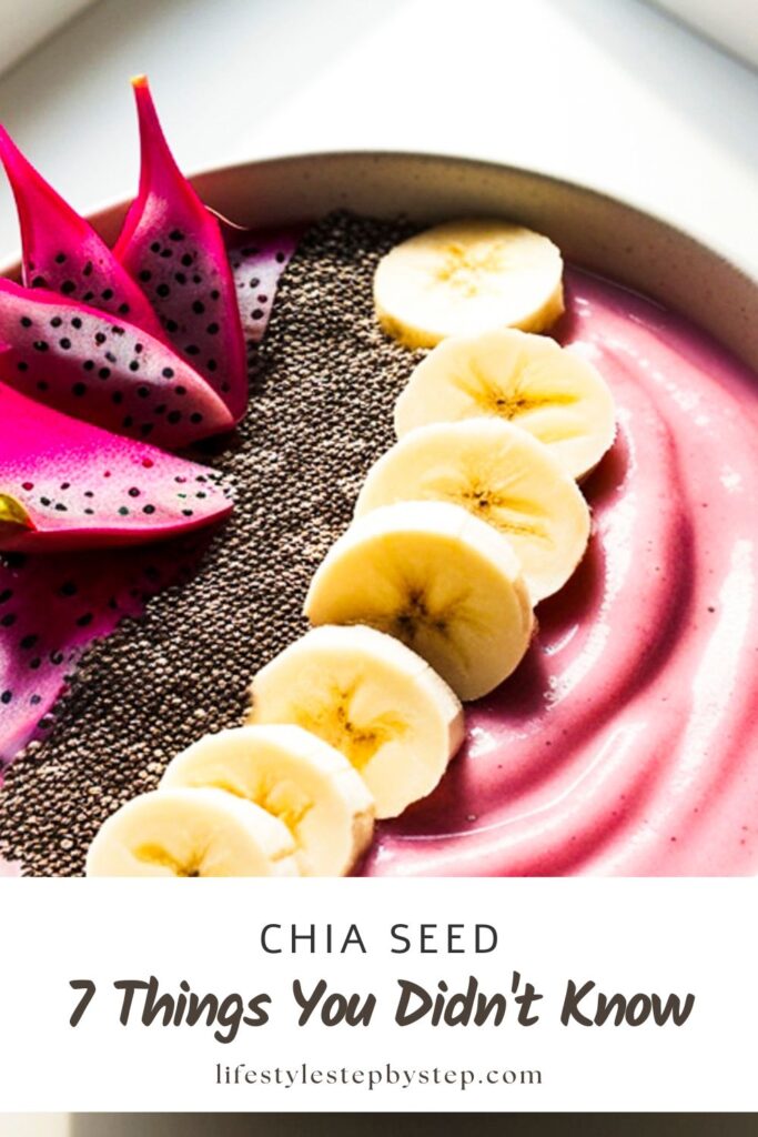 Chia seed pudding bowl topped with banana slices and dragon fruit