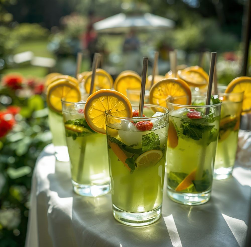 Iced Green Tea with Citrus wedding drinks