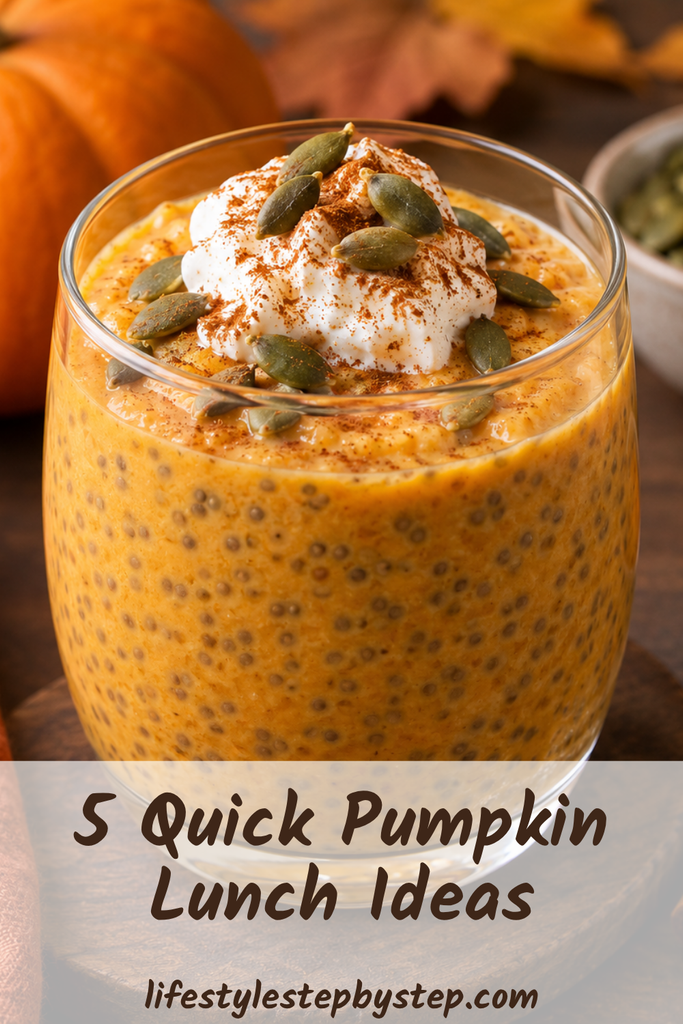 Pumpkin chia pudding with yogurt and pumpkin seeds – 5 quick pumpkin lunch ideas