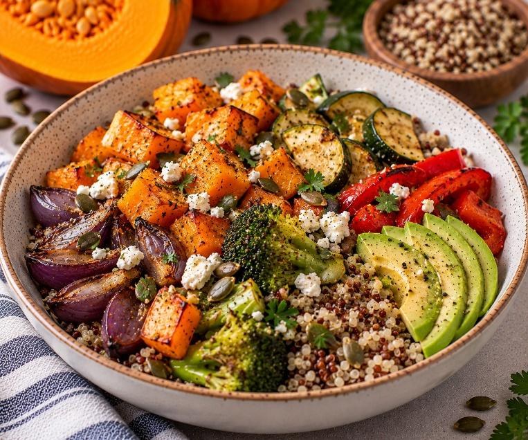 Roasted vegetable quinoa bowl